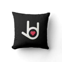 Ik hou van je zwarte Sierkussen