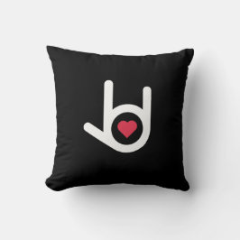 Ik hou van je zwarte Sierkussen