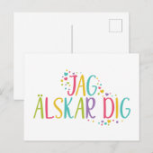 Ik hou van je zweedse jag alskar. briefkaart (Voorkant / Achterkant)
