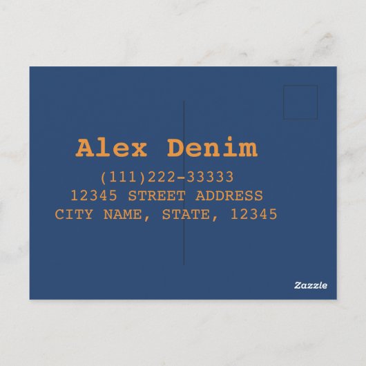 Ik hou van Jeans  Mode Design met Seam Hear Briefkaart (Achterkant)