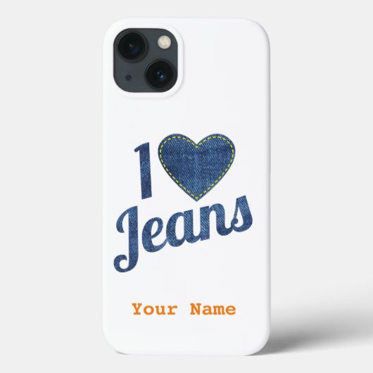 Ik hou van Jeans Mode Design met Seam Hear Case-Mate iPhone Case (Achterkant)