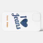 Ik hou van Jeans Mode Design met Seam Hear Case-Mate iPhone Case (Achterkant (horizontaal))