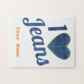 Ik hou van Jeans  Mode Design met Seam Hear Legpuzzel (Horizontaal)