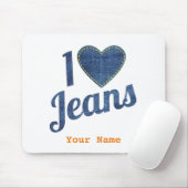 Ik hou van Jeans Mode Design met Seam Hear Muismat (Met muis)