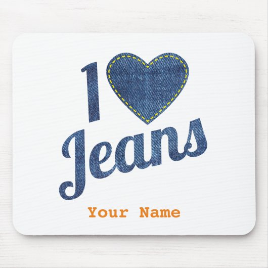 Ik hou van Jeans Mode Design met Seam Hear Muismat (Voorkant)