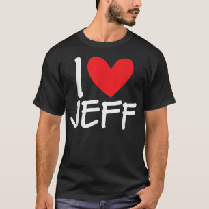 Ik hou van Jeff Name Heart persoonlijke Mannen Guy T-shirt