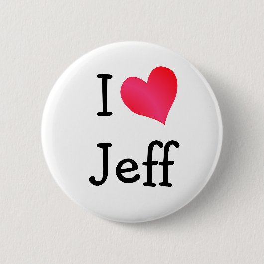 Ik hou van Jeff Ronde Button 5,7 Cm (Voorkant)