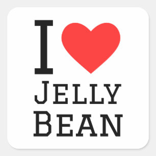 Ik hou van jelly bean vierkante sticker