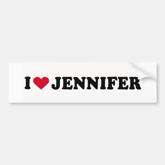 IK HOU VAN JENNIFER BUMPERSTICKER (Voorkant)