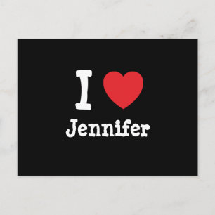Ik hou van Jennifer hart T-Shirt Briefkaart