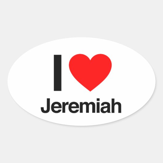 ik hou van jeremiah ovale sticker (Voorkant)