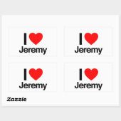 ik hou van jeremy rechthoekige sticker (Vel)