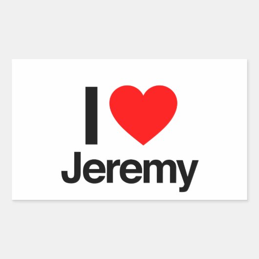 ik hou van jeremy rechthoekige sticker (Voorkant)