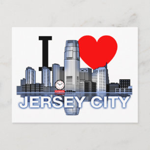 Ik hou van Jersey City skyline Briefkaart