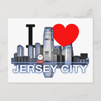 Ik hou van Jersey City skyline Briefkaart