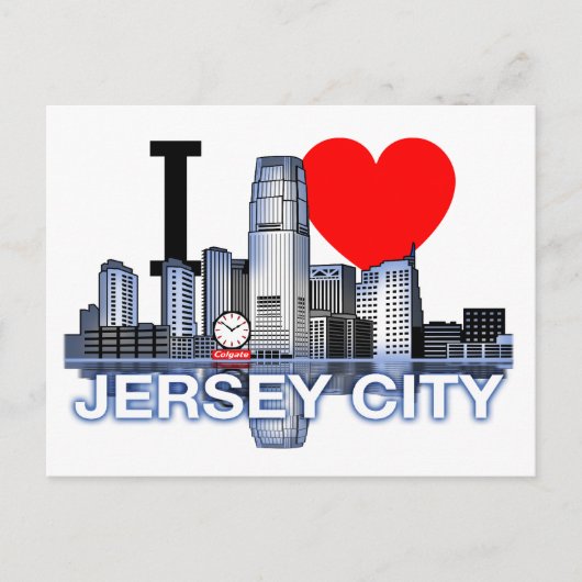 Ik hou van Jersey City skyline Briefkaart (Voorkant)