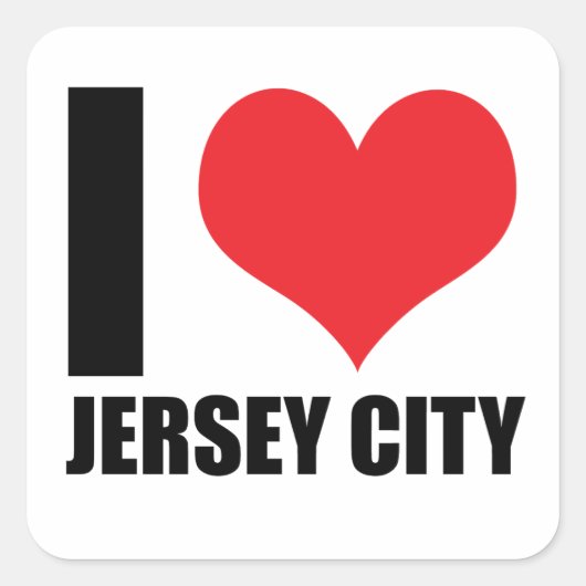 Ik hou van Jersey City Vierkante Sticker (Voorkant)
