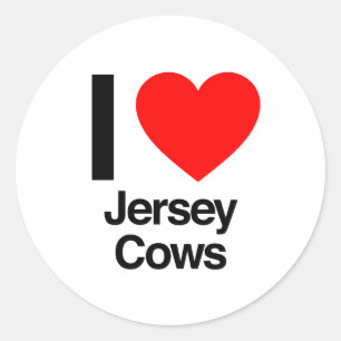 ik hou van jersey - koeien ronde sticker