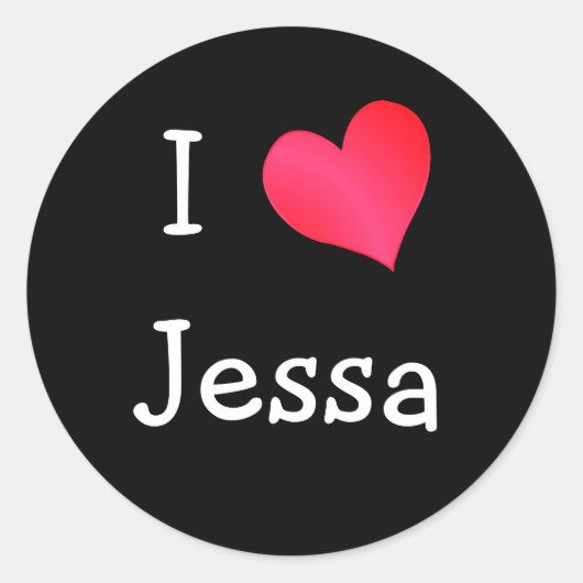 Ik hou van Jessa Ronde Sticker (Voorkant)