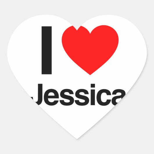 ik hou van jessica hart sticker (Voorkant)