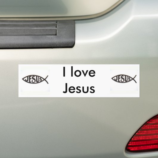 Ik hou van Jesus Bumpersticker (Op auto)