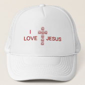 Ik hou van Jesus Cross Trucker Pet (Voorkant)
