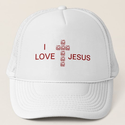 Ik hou van Jesus Cross Trucker Pet (Voorkant)