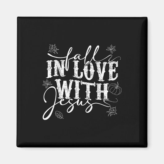 Ik hou van Jesus Fall Leaves en pompoen herfst Bed Magneet (Voorkant)