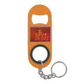 Ik hou van Jesus Mini Bottle Opener met Sleutelhan Flessenopener (Achterkant)