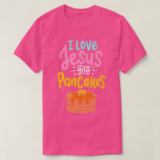 Ik hou van Jesus Pancakes Cute Pancake T-shirt (Design voorkant)