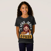 Ik hou van Jesus & Pizza Pepperoni Christelijke Ca T-shirt (Voorkant volledig)