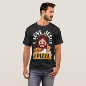 Ik hou van Jesus & Pizza Pepperoni Christelijke Ca T-shirt (Voorkant volledig)