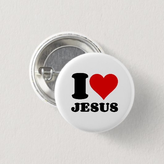 ik hou van jesus ronde button 3,2 cm (Voorkant /achterkant)