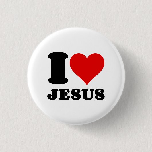 ik hou van jesus ronde button 3,2 cm (Voorkant)