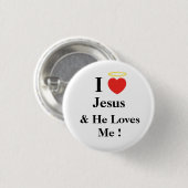 ik hou van jesus ronde button 3,2 cm (Voorkant /achterkant)
