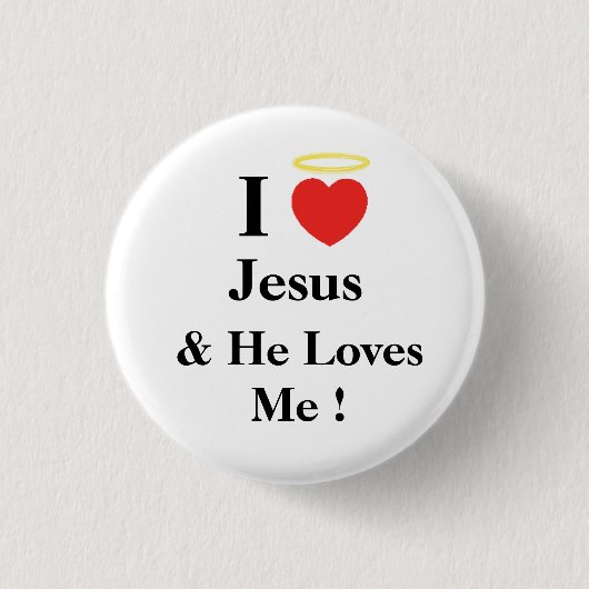 ik hou van jesus ronde button 3,2 cm (Voorkant)