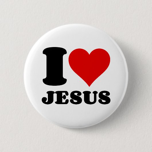 ik hou van jesus ronde button 5,7 cm (Voorkant)
