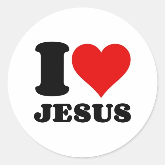 ik hou van jesus ronde sticker (Voorkant)