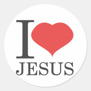 Ik hou van JESUS Ronde Sticker