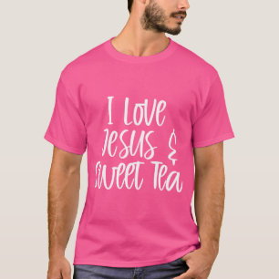 Ik hou van Jesus Sweet Tea Funny Christelijk T-shirt