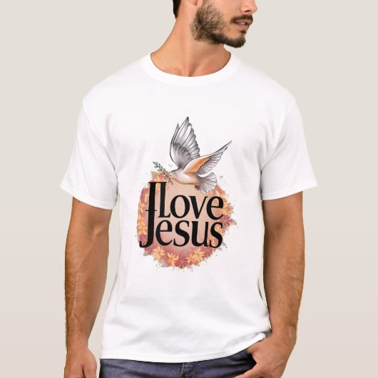 Ik hou van Jesus T-shirt religie Christelijk (Voorkant)