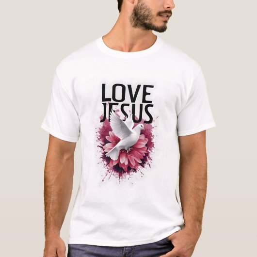 Ik hou van Jesus T-shirt religie Christelijk (Voorkant)
