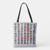 Ik hou van Jesus Word Search Christelijke print ta Tote Bag (Achterkant)