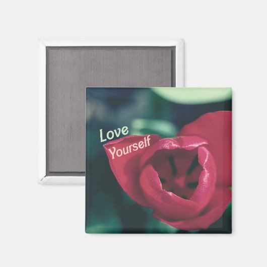 Ik hou van jezelf eigenwaarde tulp magneet (Voorkant / Achterkant)