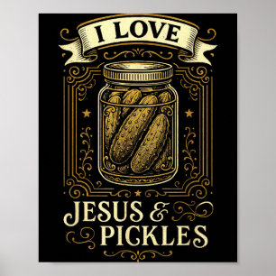 Ik hou van Jezus & Augurken - Grappige Christe Poster