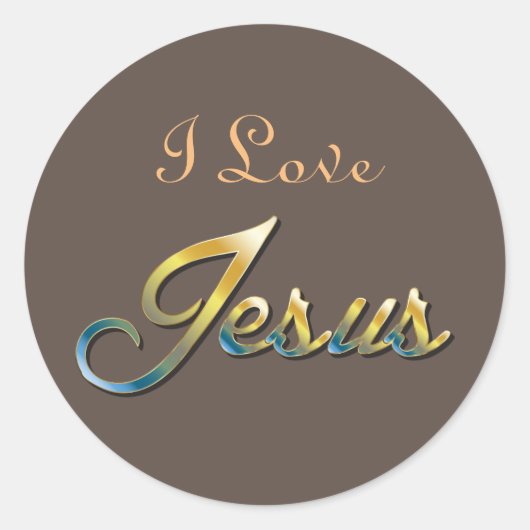 Ik hou van Jezus Brown Sticker (Voorkant)
