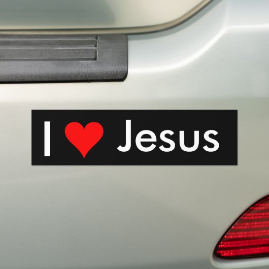 Ik hou van Jezus Bumpersticker (Op auto)