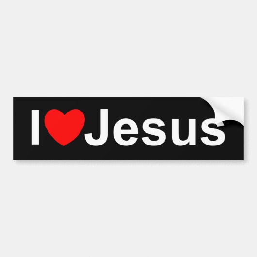 Ik hou van Jezus Bumpersticker (Voorkant)