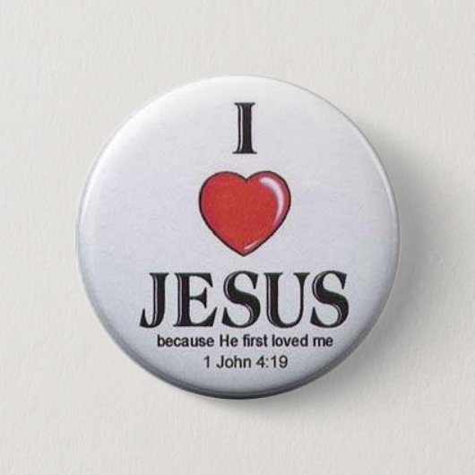 Ik hou van Jezus Buttonnen Ronde Button 5,7 Cm (Voorkant)
