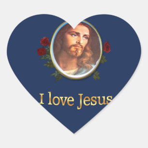 Ik hou van Jezus cadeautjes Hart Sticker